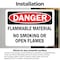 Signmission Flammable Material No Smoking Or Open Flames Danger Sign, Vinyl Decal, 10in W x 7in L, 2PK OS-2PACK-DS-D-710-L-19370 - alternate 6